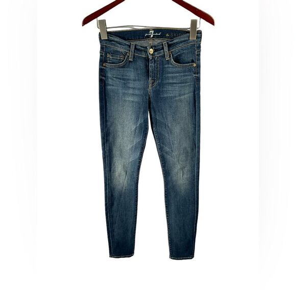 7 For All Mankind Standard Womens Jeans Size  25 Blue Straight Leg Mid-Rise - Picture 1 of 13